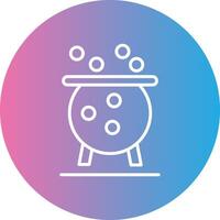 Cauldron Line Gradient Circle Icon vector