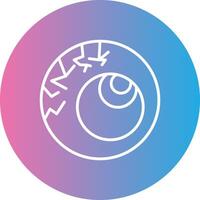 Scary Eyeball Line Gradient Circle Icon vector