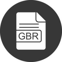 GBR File Format Glyph Inverted Icon vector