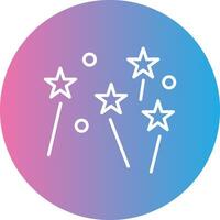 Fireworks Line Gradient Circle Icon vector