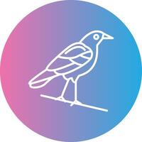 Crow Line Gradient Circle Icon vector