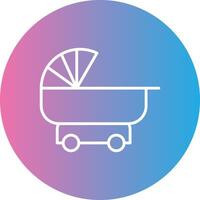 Pram Line Gradient Circle Icon vector