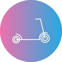 patada scooter línea degradado circulo icono vector