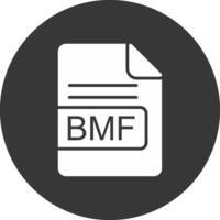 bmf archivo formato glifo invertido icono vector