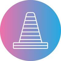 Traffic Cone Line Gradient Circle Icon vector