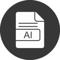 ai archivo formato glifo invertido icono vector