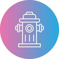 Fire Hydrant Line Gradient Circle Icon vector