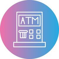 Atm Machine Line Gradient Circle Icon vector