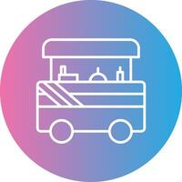 Food Cart Line Gradient Circle Icon vector