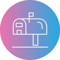 Mailbox Line Gradient Circle Icon vector