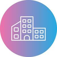 Building Line Gradient Circle Icon vector