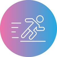 Jogging Line Gradient Circle Icon vector