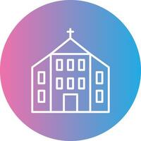 Church Line Gradient Circle Icon vector