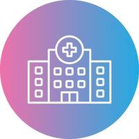 Hospital Line Gradient Circle Icon vector