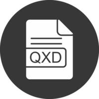 qxdd archivo formato glifo invertido icono vector