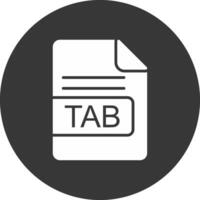 TAB File Format Glyph Inverted Icon vector