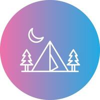 Camping Zone Line Gradient Circle Icon vector