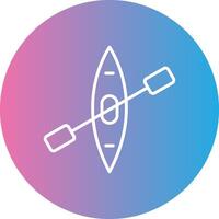 Canoe Line Gradient Circle Icon vector