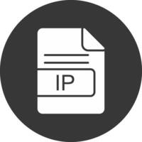 ip archivo formato glifo invertido icono vector