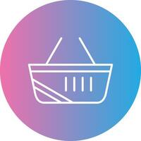 Shopping Basket Line Gradient Circle Icon vector