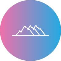 Mountain Line Gradient Circle Icon vector