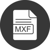 MXF archivo formato glifo invertido icono vector