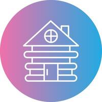 Cabin Line Gradient Circle Icon vector