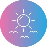 Sun Line Gradient Circle Icon vector