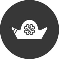 Pirate Hat Glyph Inverted Icon vector