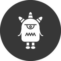 Monster Glyph Inverted Icon vector