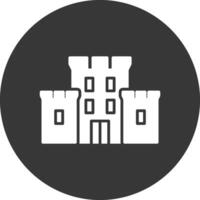Castle Glyph Inverted Icon vector