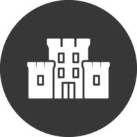 Castle Glyph Inverted Icon vector