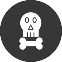 Skull Glyph Inverted Icon vector