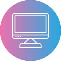 Computer Line Gradient Circle Icon vector