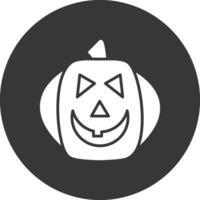 Halloween Pumpkin Glyph Inverted Icon vector