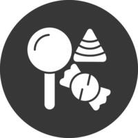 Halloween Candy Glyph Inverted Icon vector