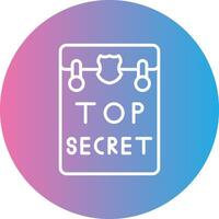 Top Secret Line Gradient Circle Icon vector