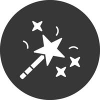 Magic Wand Glyph Inverted Icon vector