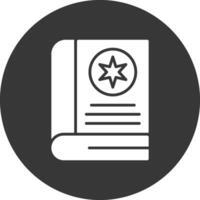 Magic Book Glyph Inverted Icon vector