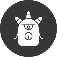 Monster Glyph Inverted Icon vector