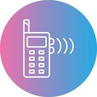 Walkie Talkie Line Gradient Circle Icon vector