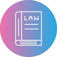 Law Book Line Gradient Circle Icon vector