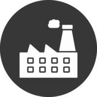 Factory Glyph Inverted Icon vector