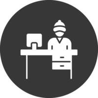 Office Glyph Inverted Icon vector
