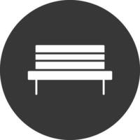 Bench Glyph Inverted Icon vector