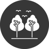 Forest Glyph Inverted Icon vector