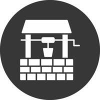 Water Well Glyph Inverted Icon vector