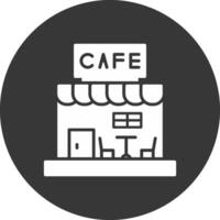 café glifo invertido icono vector