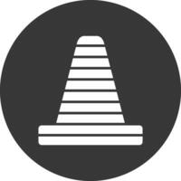 Traffic Cone Glyph Inverted Icon vector