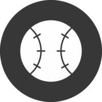 Baseball Glyph Inverted Icon vector